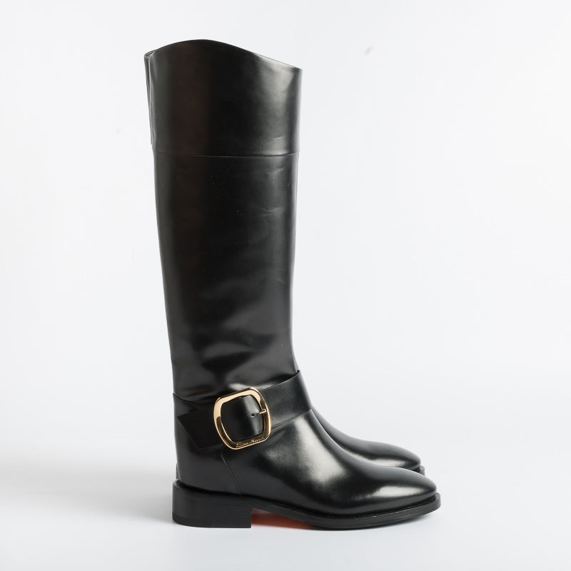 SANTONI - Boots - 70235 - Black Buckle Santoni Women's Shoes - Women's Collection