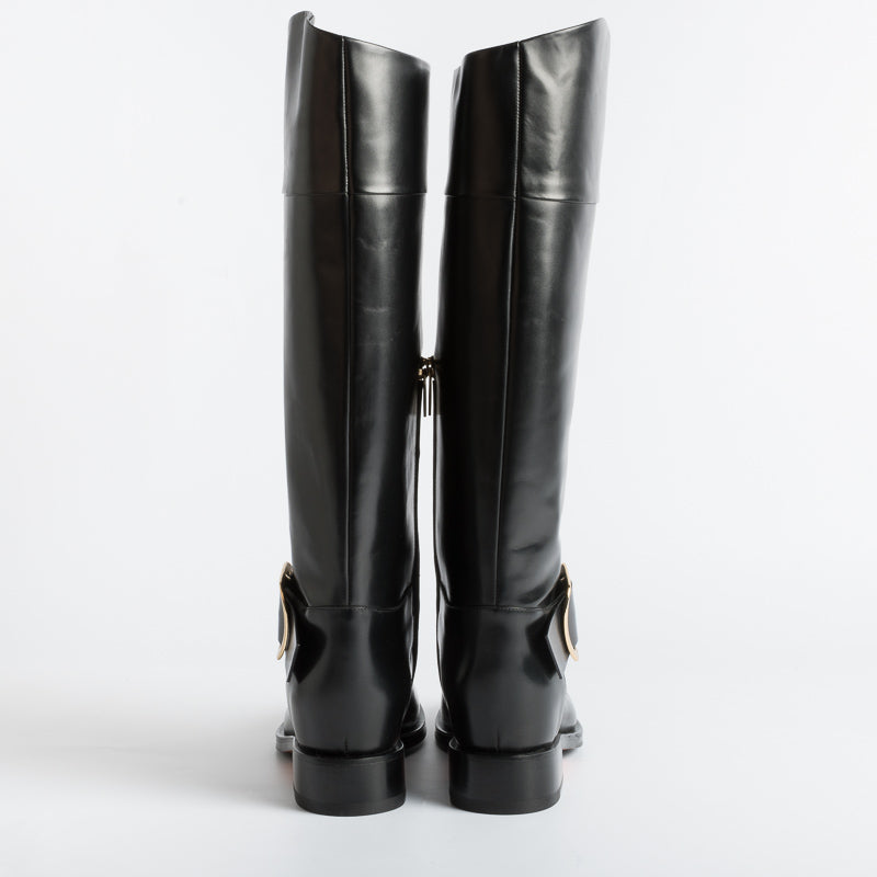 SANTONI - Boots - 70235 - Black Buckle Santoni Women's Shoes - Women's Collection