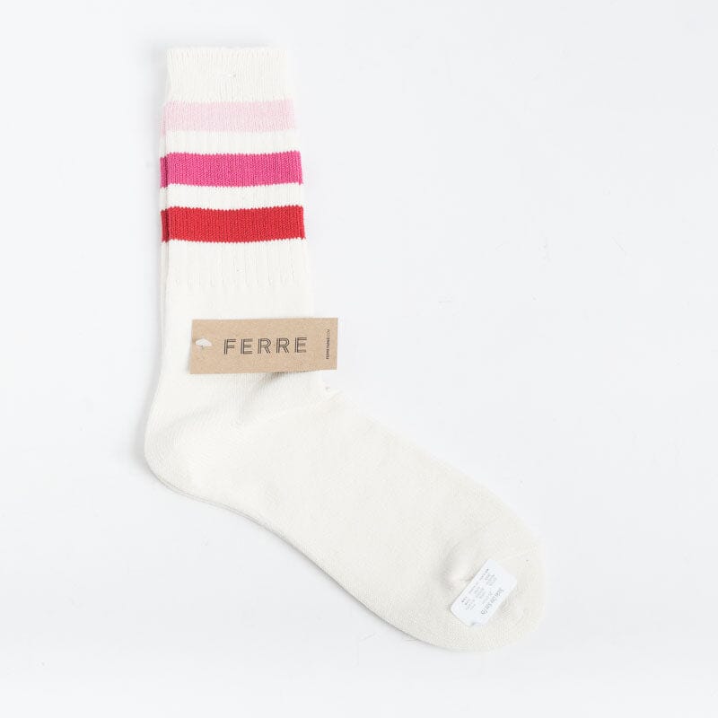 ANONYMOUS - Calzino- Bianco / Righe rosa Accessori Donna ANONYMOUS