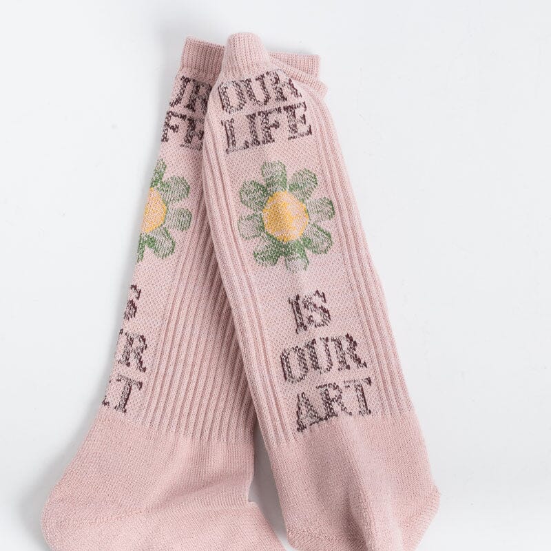 ANONYMOUS - Calzino- Rosa/ Scritta Accessori Donna ANONYMOUS