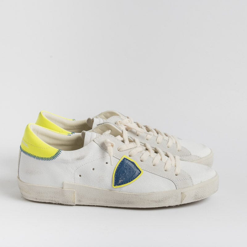 PHILIPPE MODEL - PRLU WNN2 - ParisX - White Yellow Fluo Philippe Model Paris Men's Shoes