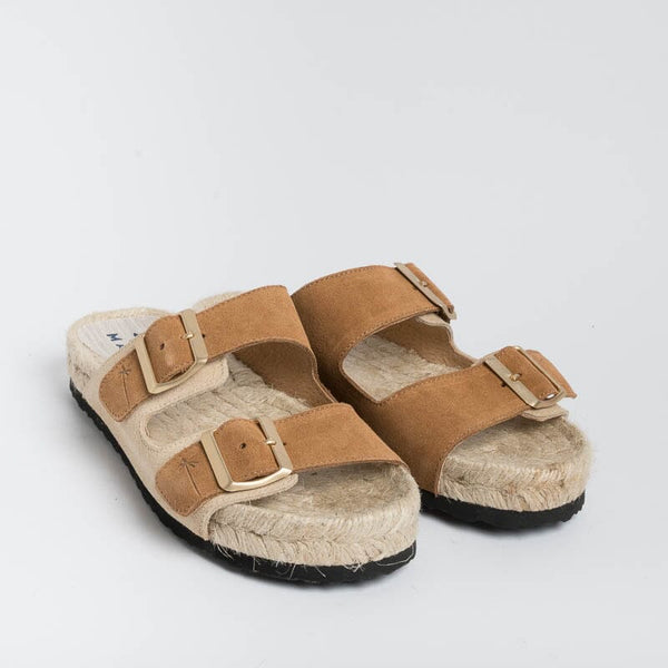 MANEBI - Slipper - Nordic Sandals - Beige Leather MANEBI Women's Shoes