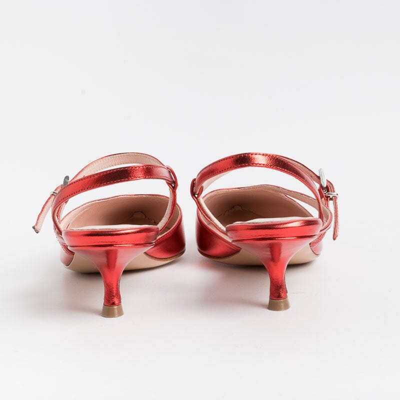 ANNA F. - Sling Back 1318 - Red Laminate Women's Shoes Anna F.