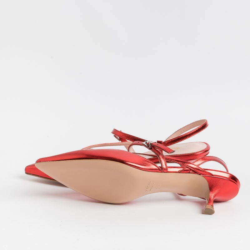 ANNA F. - Sling Back 1318 - Red Laminate Women's Shoes Anna F.