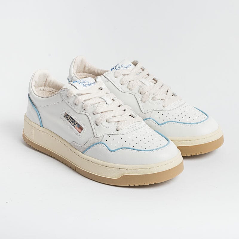 AUTRY AULM CE18- LOW MAN LEAT - Bianco piping Azzurro Scarpe Uomo AUTRY - Collezione uomo