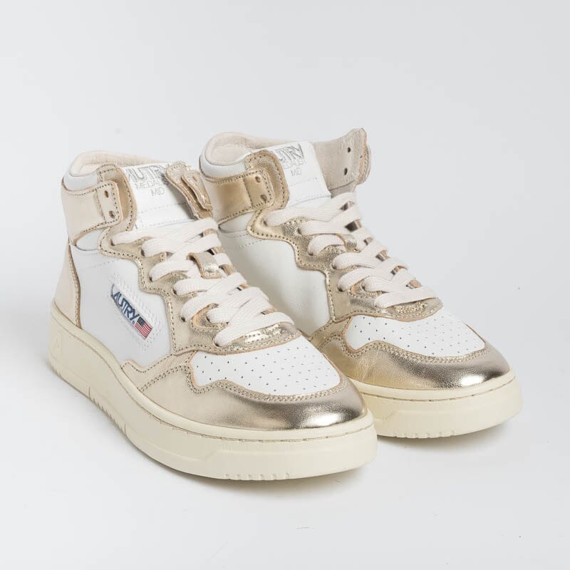 AUTRY AUMW WB16 - MID WOM LEAT/LEAT - Bianco Platino Scarpe Donna AUTRY - Collezione donna