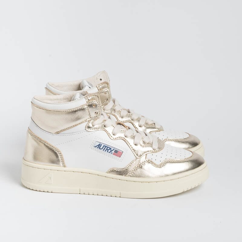 AUTRY AUMW WB16 - MID WOM LEAT/LEAT - Bianco Platino Scarpe Donna AUTRY - Collezione donna