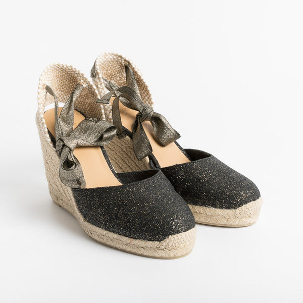 CASTAÑER - Espadrillas - Carina8 - Nero Oro Scarpe Donna CASTAÑER