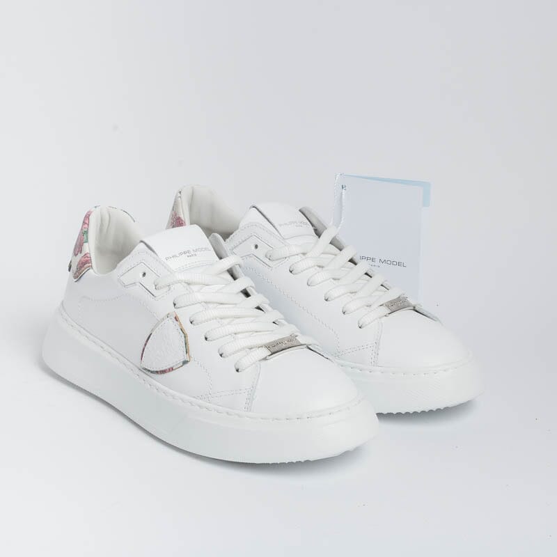 PHILIPPE MODEL - BTLD VVF1 - Temple - White Pink Women's Shoes Philippe Model Paris