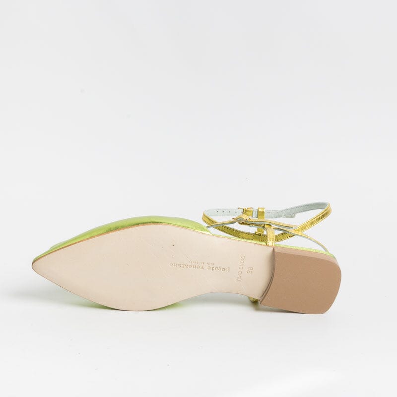POESIE VENEZIANE - Sling Back - DF34 - Laminato Lime Scarpe Donna POESIE VENEZIANE