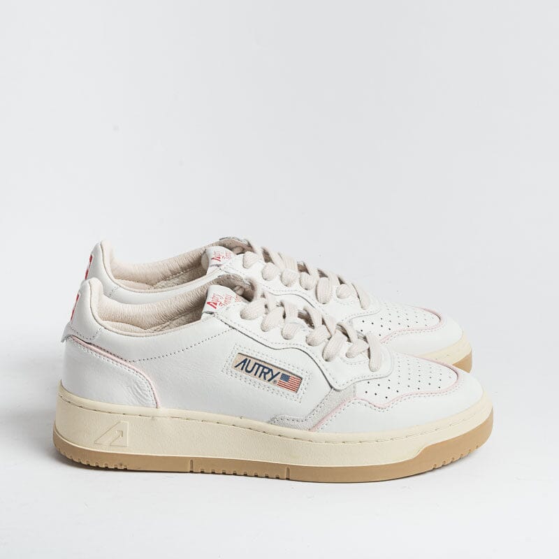 AUTRY CE19- LOW WOM LEAT/SUEDE - Bianco piping Rosa Scarpe Donna AUTRY - Collezione donna