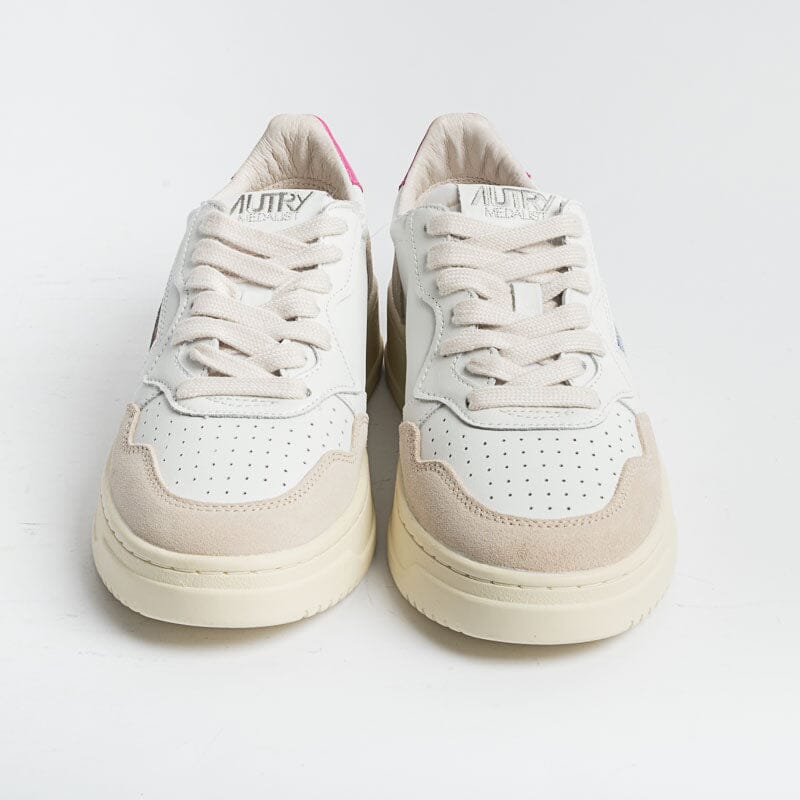 AUTRY LS50- LOW WOM LEAT/SUEDE - Bianco/Fucsia Scarpe Donna AUTRY - Collezione donna