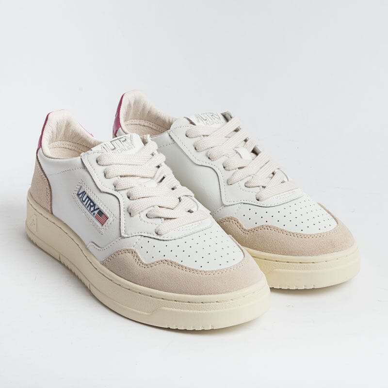 AUTRY LS50- LOW WOM LEAT/SUEDE - Bianco/Fucsia Scarpe Donna AUTRY - Collezione donna