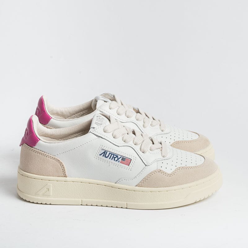 AUTRY LS50- LOW WOM LEAT/SUEDE - Bianco/Fucsia Scarpe Donna AUTRY - Collezione donna