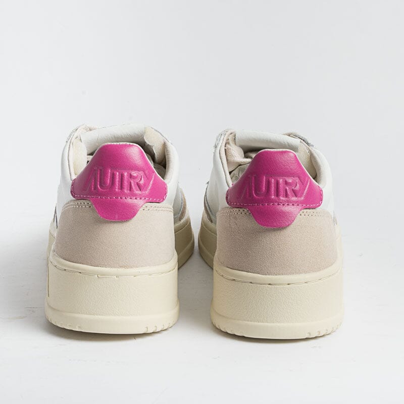 AUTRY LS50- LOW WOM LEAT/SUEDE - Bianco/Fucsia Scarpe Donna AUTRY - Collezione donna