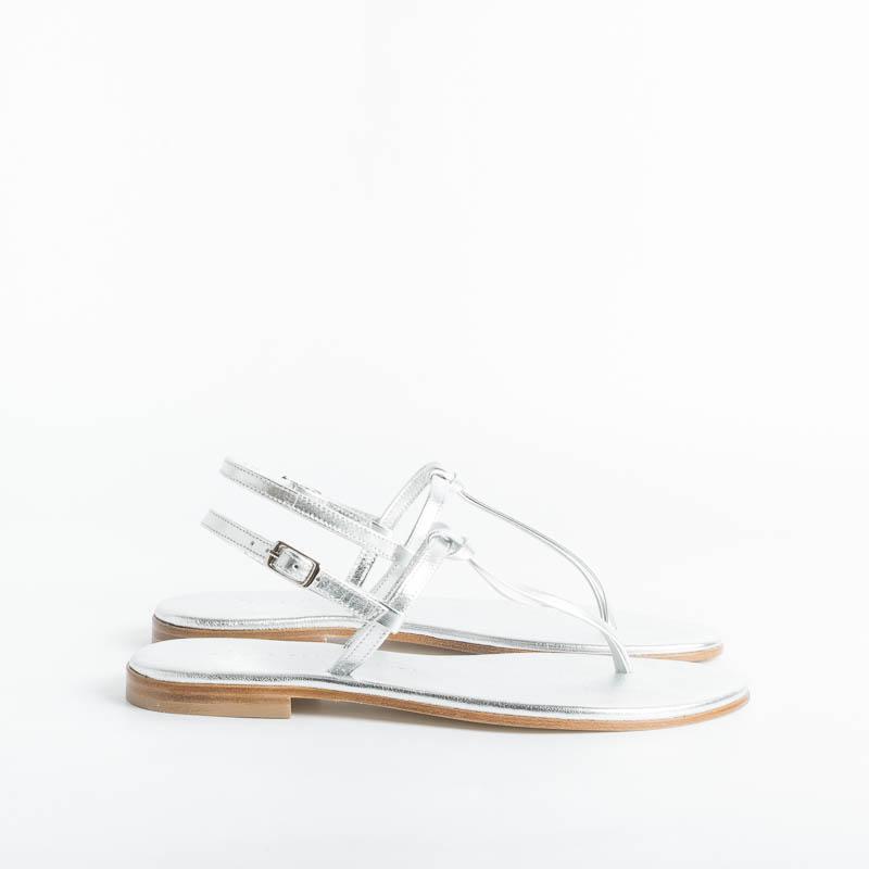 PAOLA FIORENZA - Knot thong sandal - Silver Women's Shoes PAOLA FIORENZA