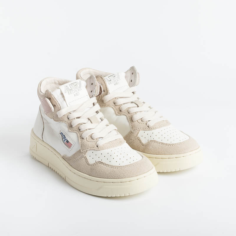 AUTRY - AUMW GS02 - MID WOM GOAT - Bianco Rosa Scarpe Donna AUTRY - Collezione donna