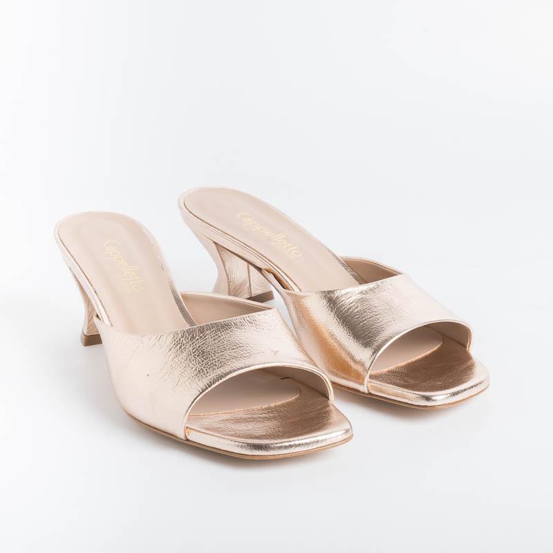Cappelletto 1948 - Mules - Elise4 - Laminate Champagne Women's Shoes CAPPELLETTO 1948