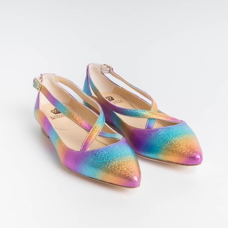 L 'ARIANNA - Ballerina BL1218 - Laminate Multicolour Women's Shoes L'Arianna