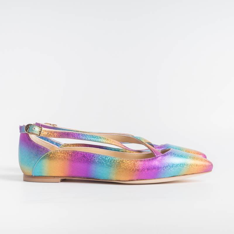 L 'ARIANNA - Ballerina BL1218 - Laminate Multicolour Women's Shoes L'Arianna