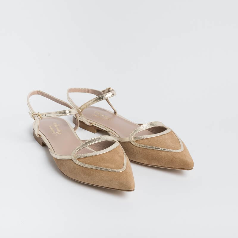 CHEVILLE - Sling Back - Naomi - Gold Leather Women's Shoes CHEVILLE