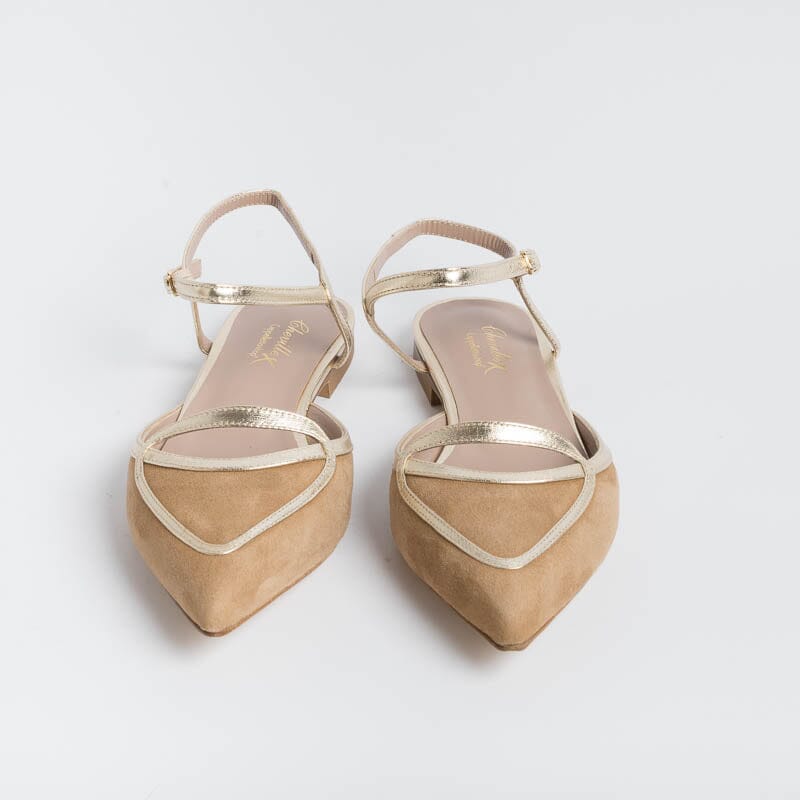 CHEVILLE - Sling Back - Naomi - Gold Leather Women's Shoes CHEVILLE
