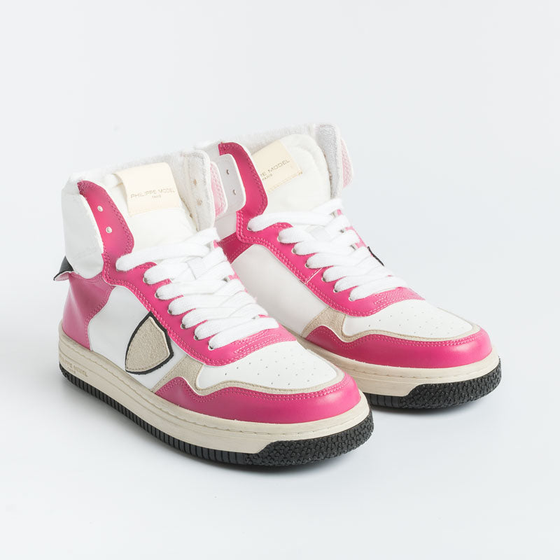 PHILIPPE MODEL - LYHD CL03 - Lyon - Mix Blanc Fuchsia Women's Shoes Philippe Model Paris