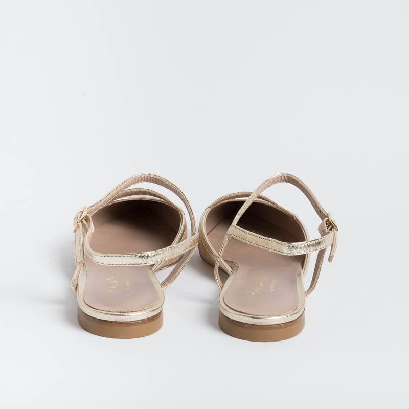 CHEVILLE - Sling Back - Naomi - Gold Leather Women's Shoes CHEVILLE
