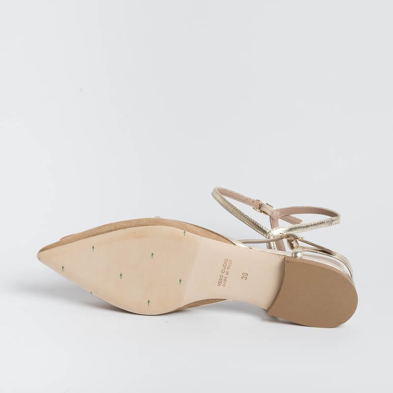 CHEVILLE - Sling Back - Naomi - Gold Leather Women's Shoes CHEVILLE