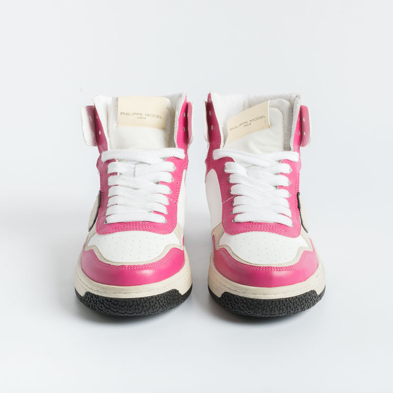 PHILIPPE MODEL - LYHD CL03 - Lyon - Mix Blanc Fuchsia Women's Shoes Philippe Model Paris