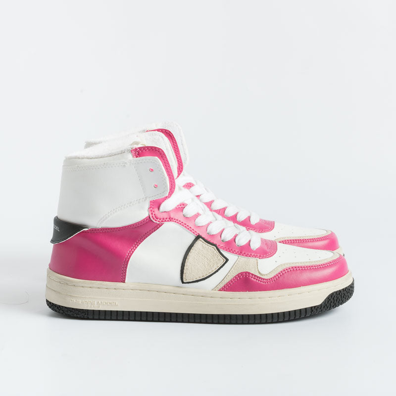 PHILIPPE MODEL - LYHD CL03 - Lyon - Mix Blanc Fuchsia Women's Shoes Philippe Model Paris