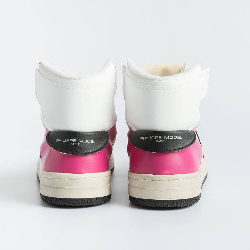PHILIPPE MODEL - LYHD CL03 - Lyon - Mix Blanc Fuchsia Women's Shoes Philippe Model Paris