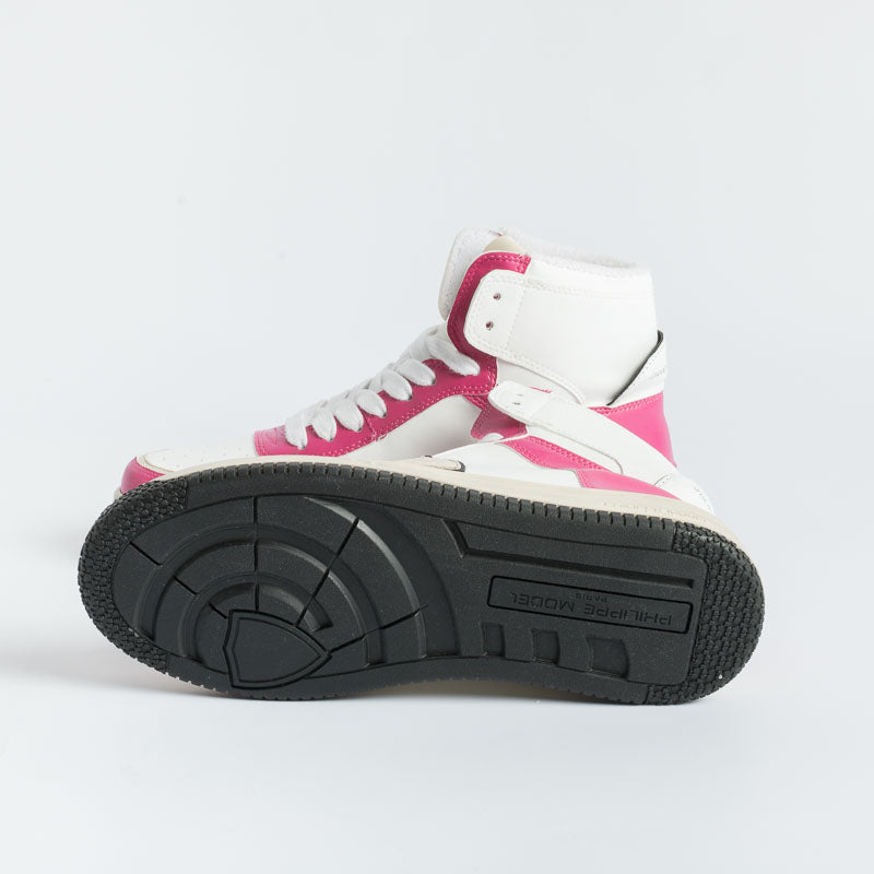 PHILIPPE MODEL - LYHD CL03 - Lyon - Mix Blanc Fuchsia Women's Shoes Philippe Model Paris