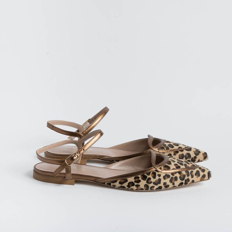 CHEVILLE - Sling Back - Naomi - Bronze Leopard Women's Shoes CHEVILLE