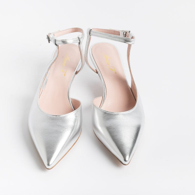 ANNA F. - Slingback - 1411 - Laminato Argento Scarpe Donna Anna F.