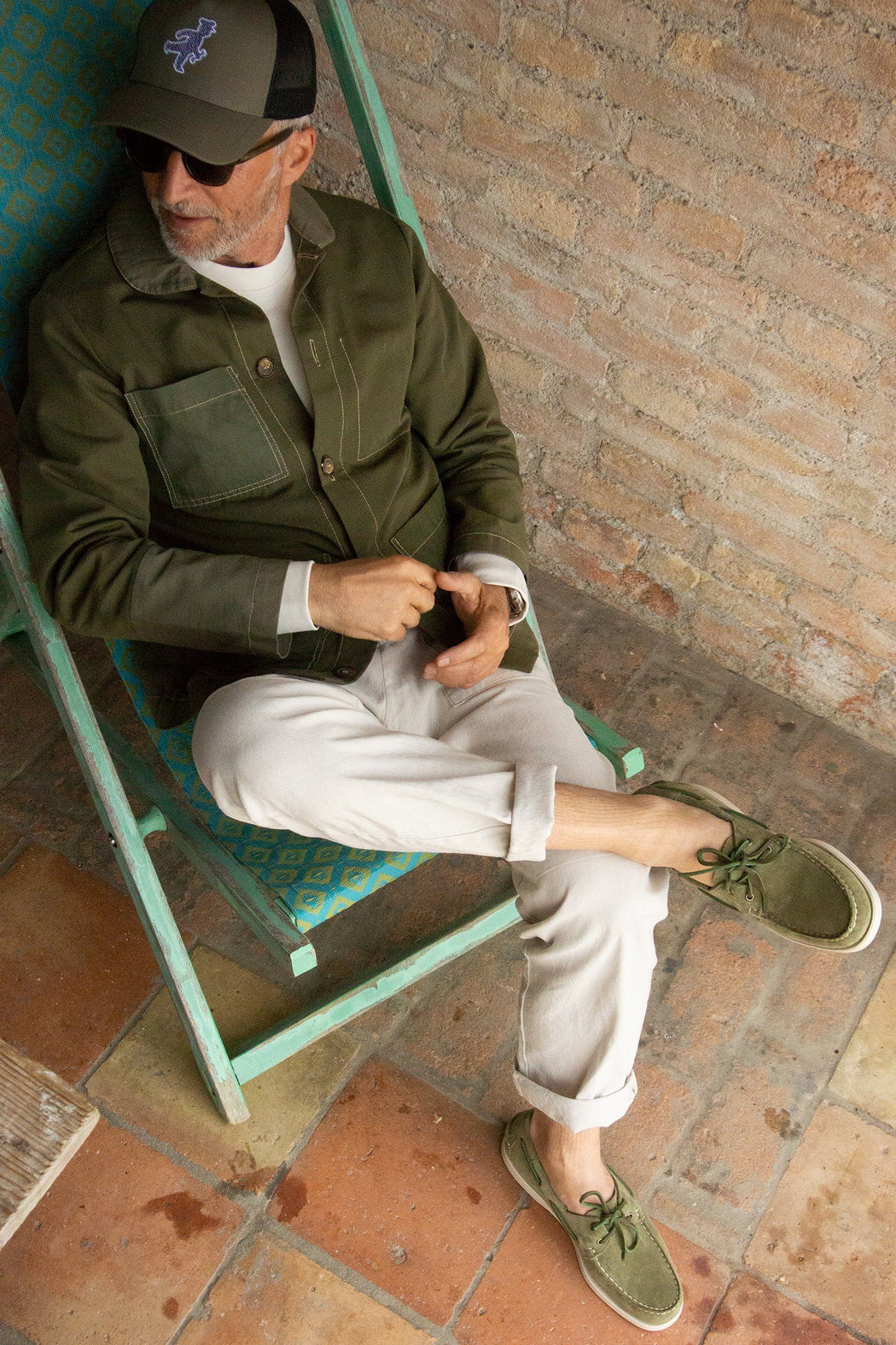SEBAGO - Docksides Portland Waxed - 7111PTW - Green Military Sebago Men's Shoes