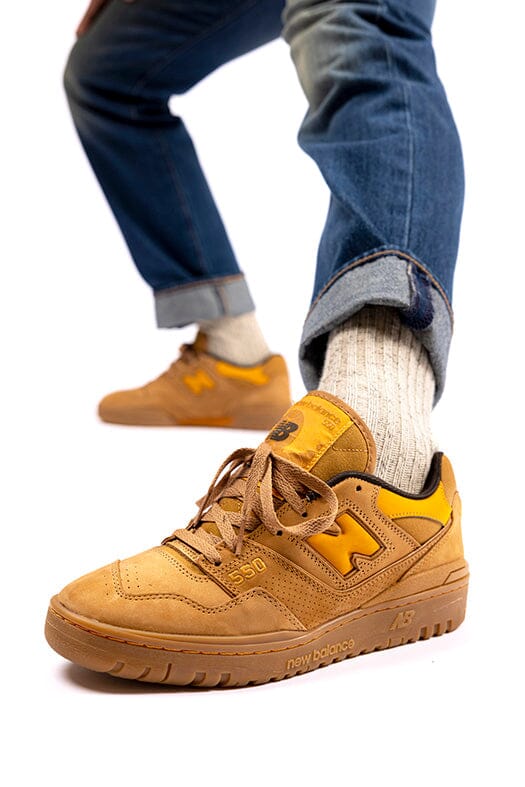 NEW BALANCE - Sneakers Unisex BB550WEA - Camoscio cuoio Scarpe Uomo NEW BALANCE - Collezione Uomo