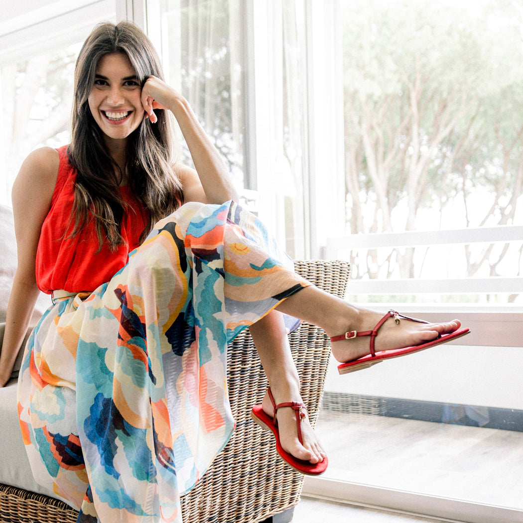PAOLA FIORENZA - Thong sandal with knot - Red Shoes Woman PAOLA FIORENZA