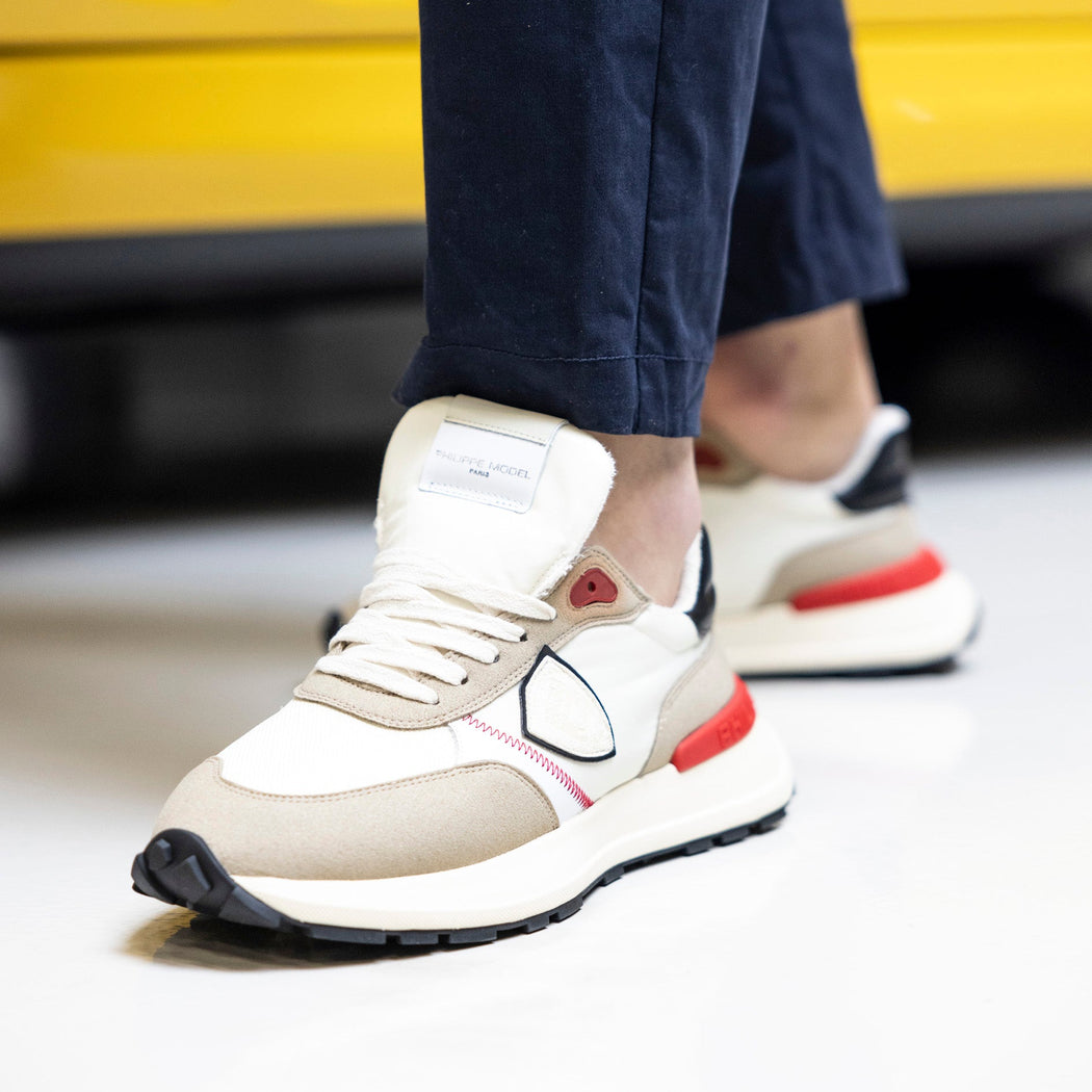 PHILIPPE MODEL - ATLU WP02 - Antibes - Beige/ Rosso Scarpe Uomo Philippe Model Paris