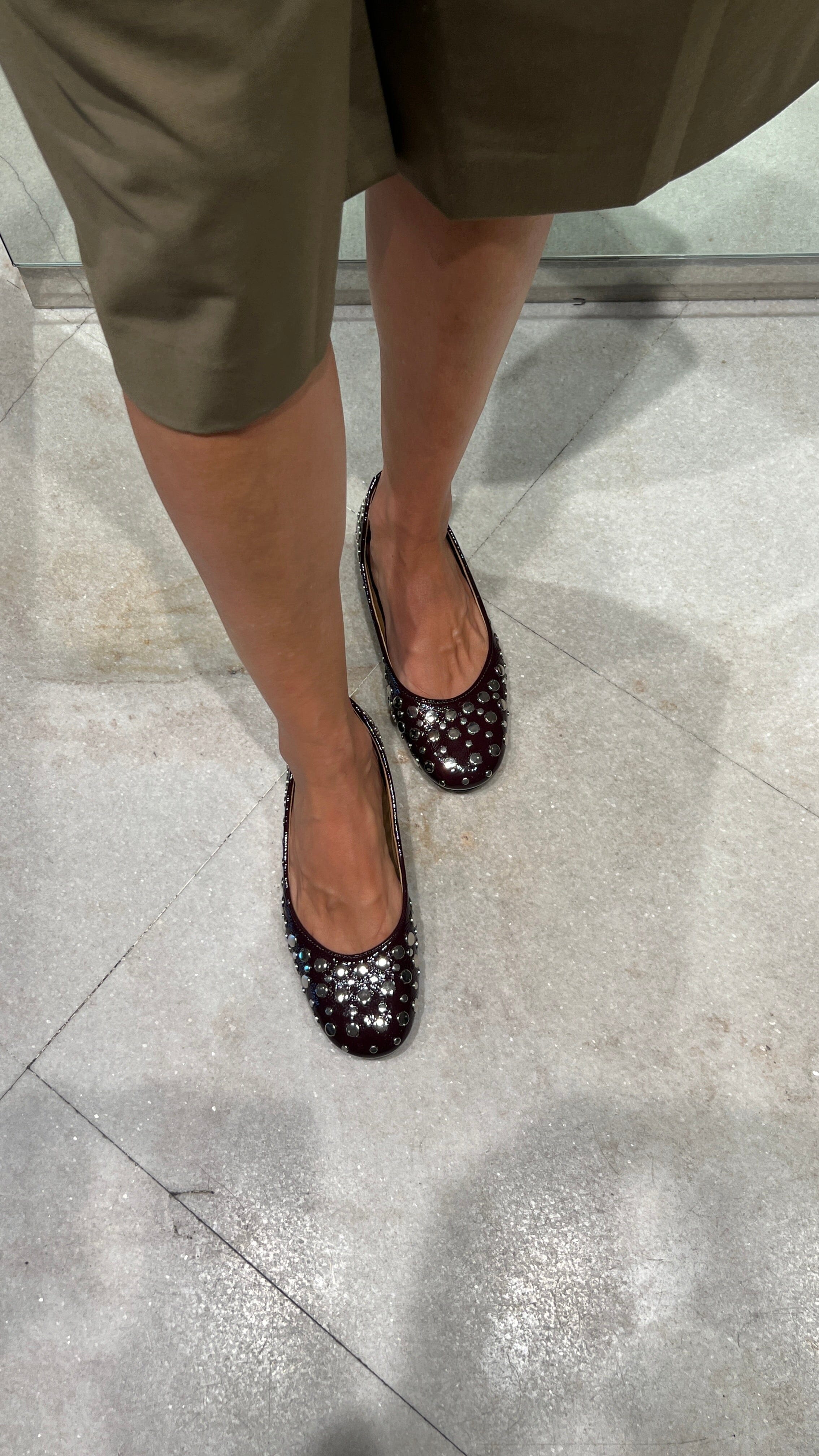 ANNA F - Ballerina - 1831 - Borchie Bordeaux Scarpe Donna Anna F. 