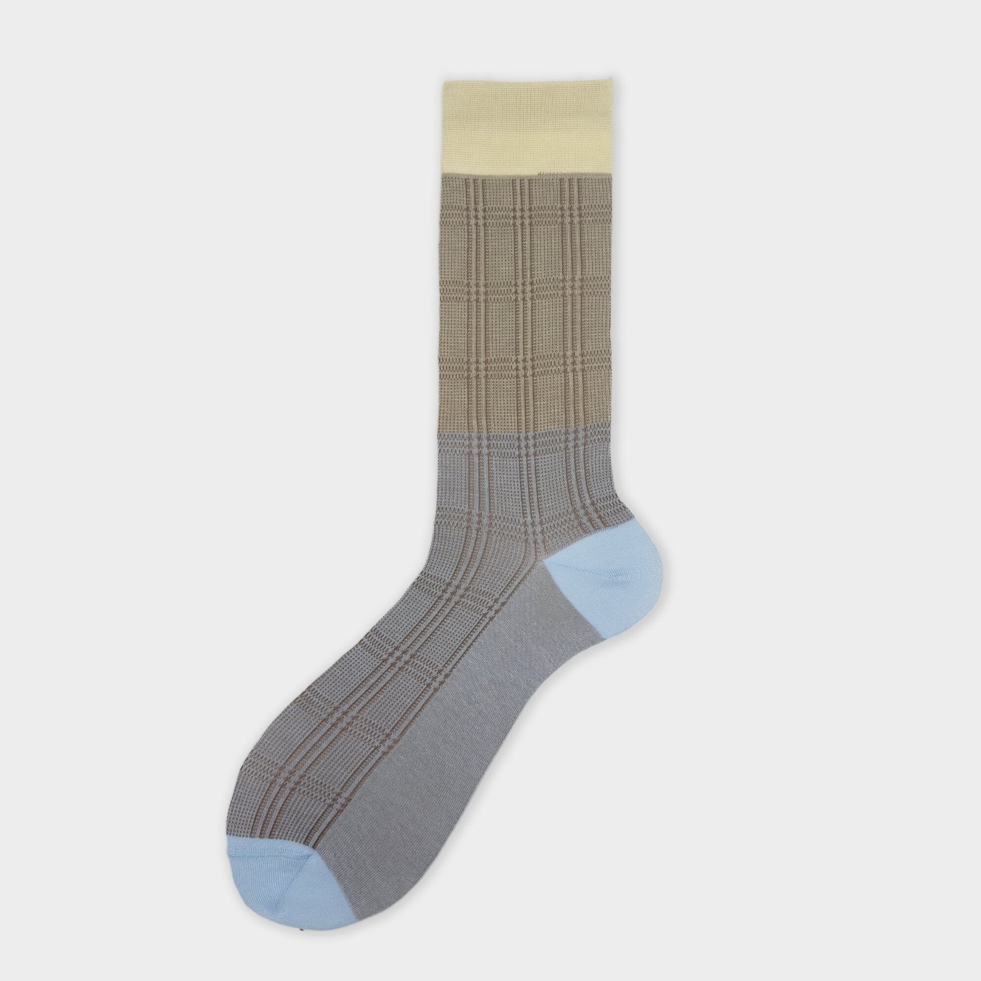 ALTO MILANO - Calzino corto- 26PEAM2205UC_126- Tartan Azzurro Beige Accessori Uomo Alto Milano 