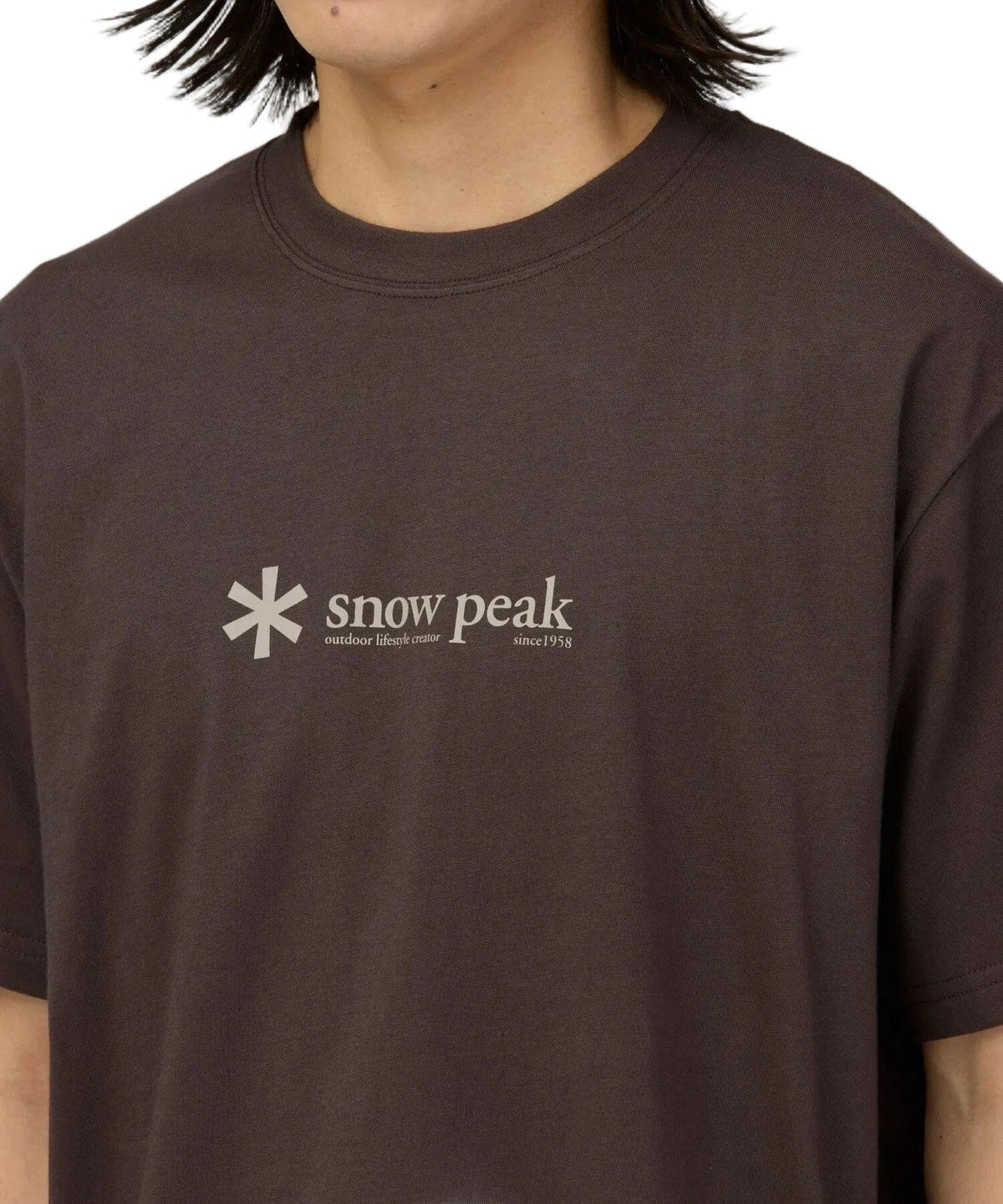 SNOW PEAK - SOFT COTTON LOGO T-SHIRT - BROWN Abbigliamento Uomo SNOW PEAK 