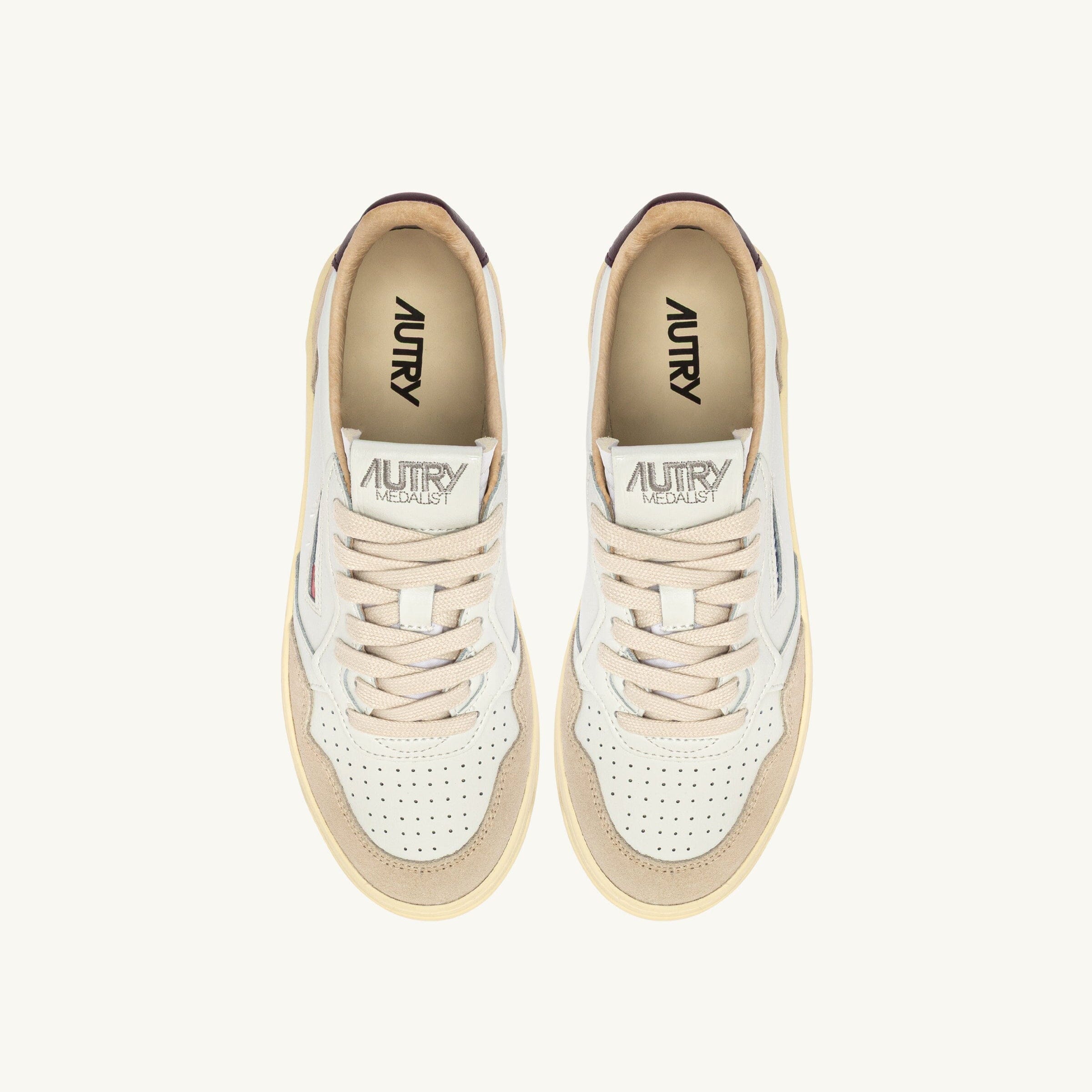 AUTRY - AULW LS18 - Sneakers MEDALIST - Bianco Marrone Scarpe Donna AUTRY - Collezione donna 