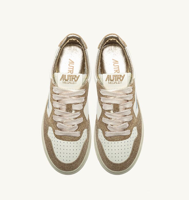 スニーカー AUTRY Woman Sneakers Sand AULW TA03 AUTRY - AULW TA03 - MEDALIST Sneakers - Ivory Glitter Gold