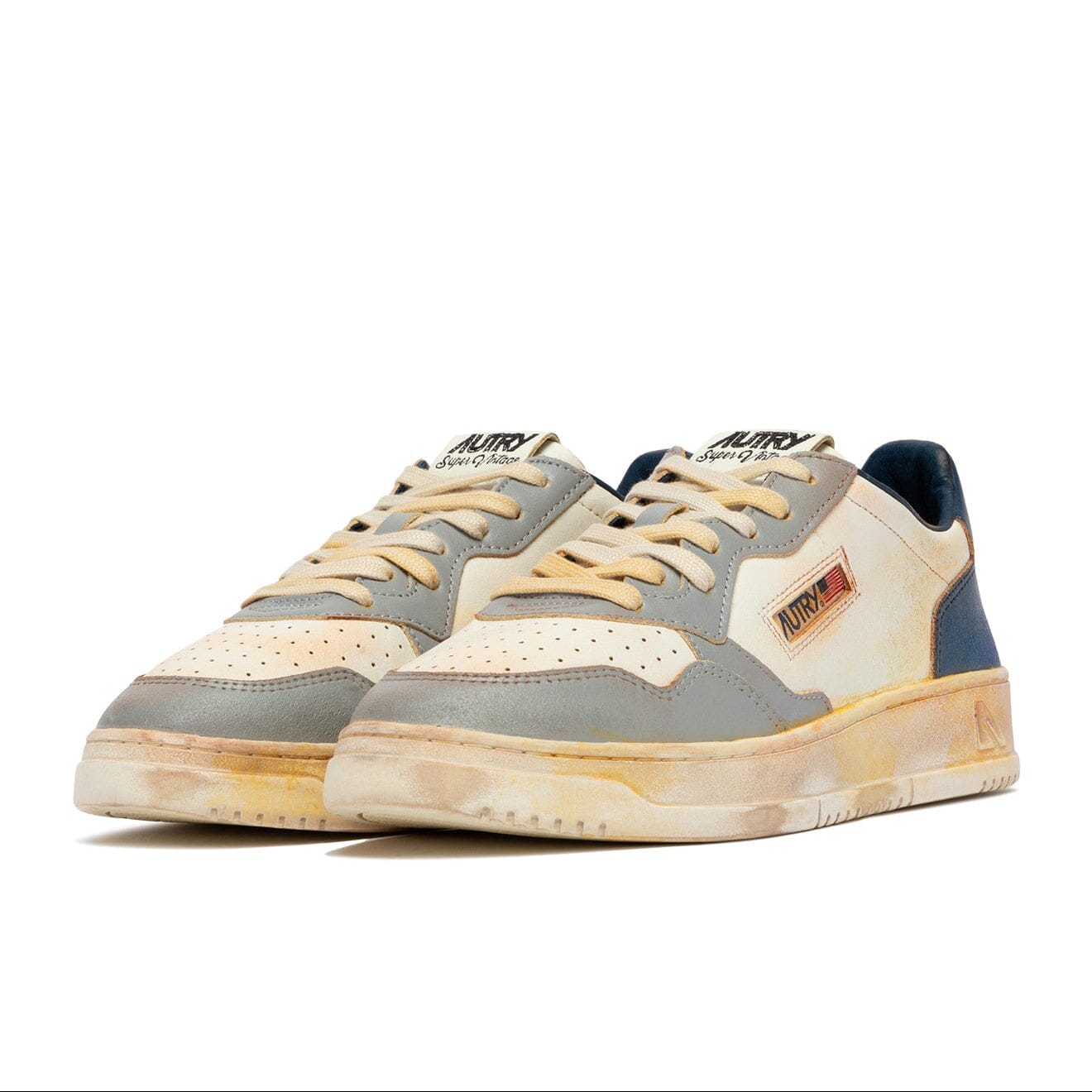 AUTRY - Sneakers - AVLM SV09 - LOW MAN LEAT VINTAGE - Blu Grigio Scarpe Uomo AUTRY - Collezione uomo 