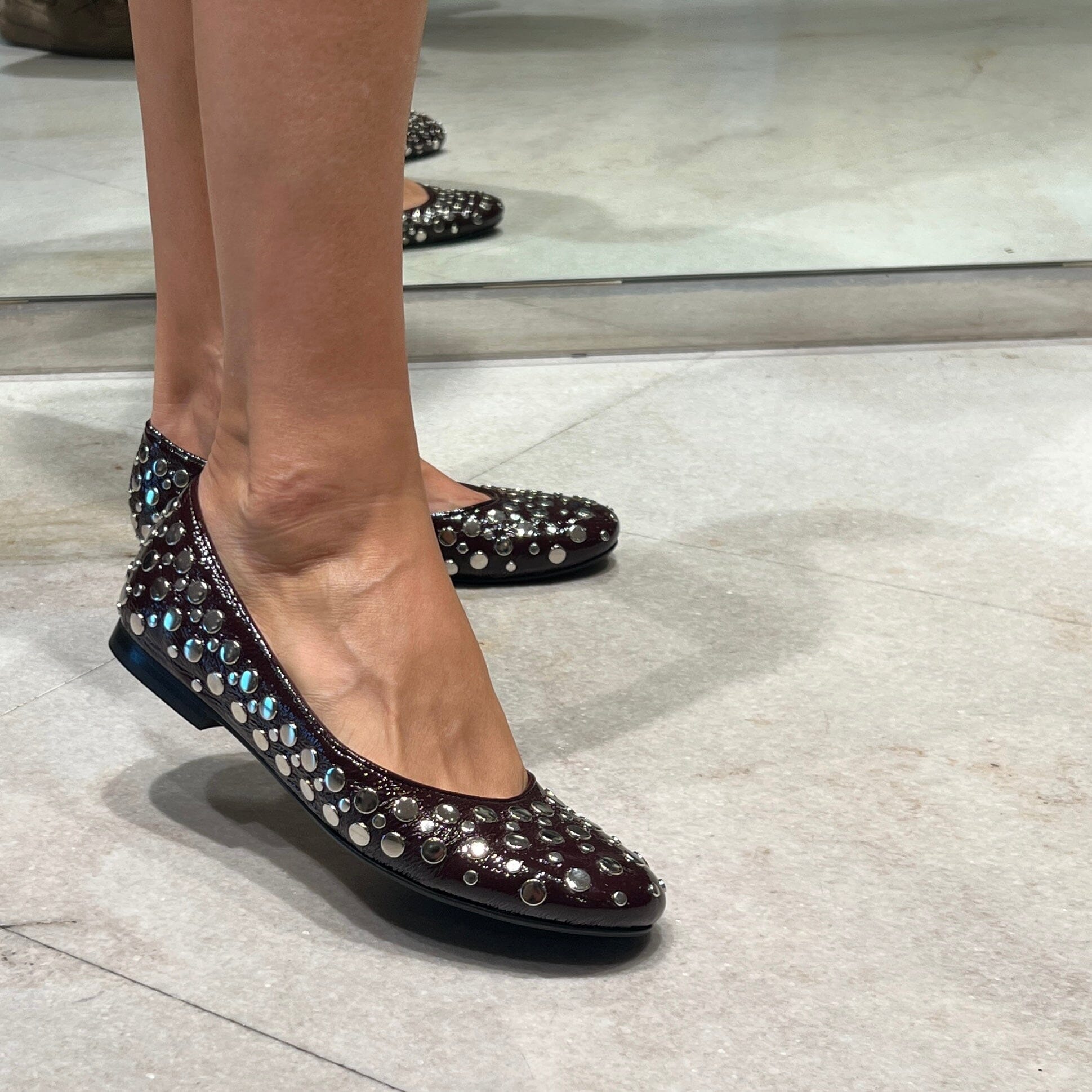 ANNA F - Ballerina - 1831 - Borchie Bordeaux Scarpe Donna Anna F. 