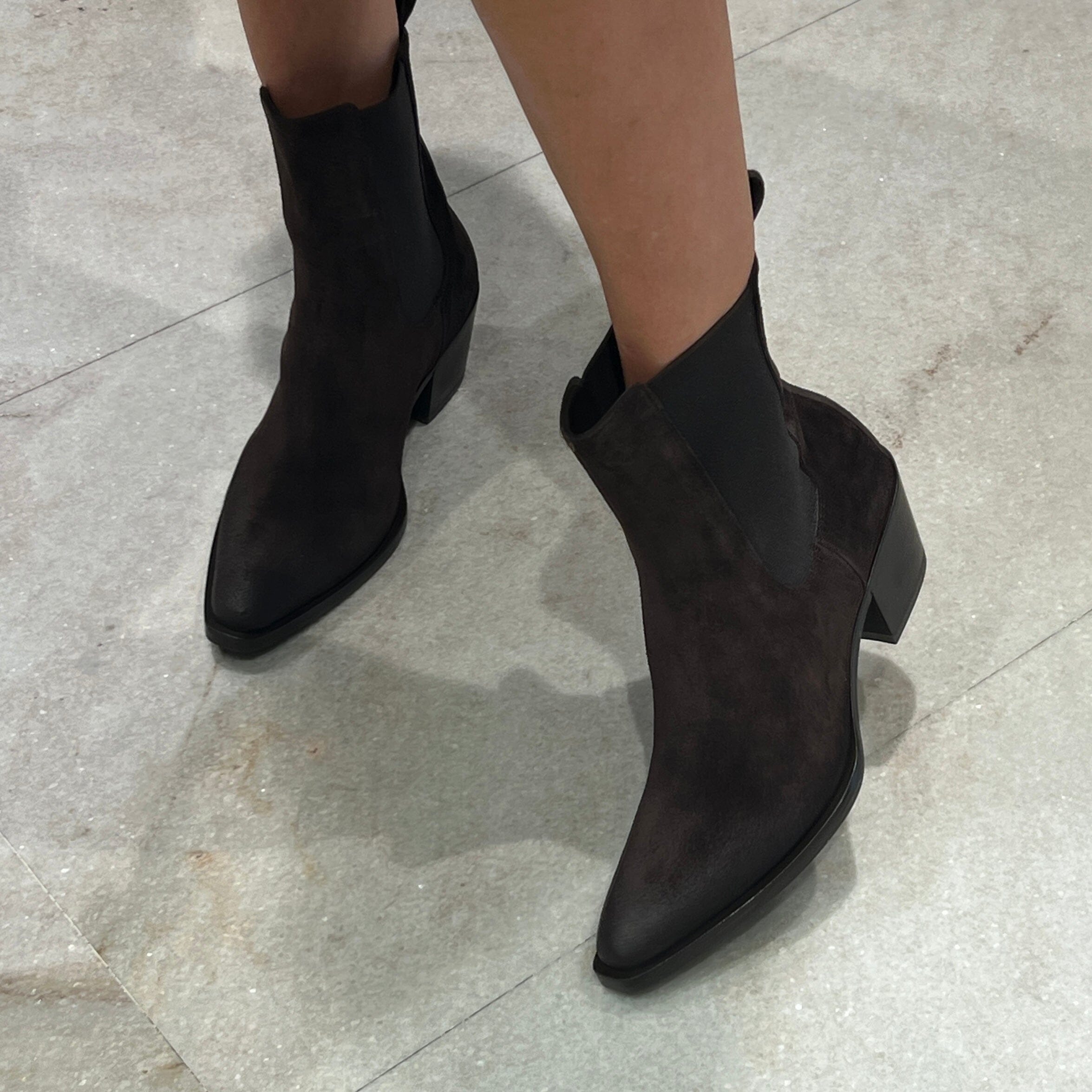 STRATEGIA - Stivaletto Texano - A5812 - Velour Ebano Scarpe Donna Strategia 