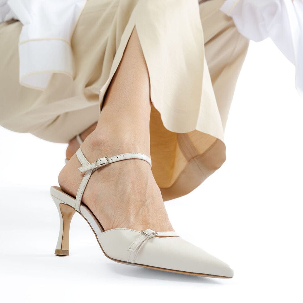 CappellettoShop - Sling Back - Ester 5 - Bianco Scarpe Donna CAPPELLETTO 1948 