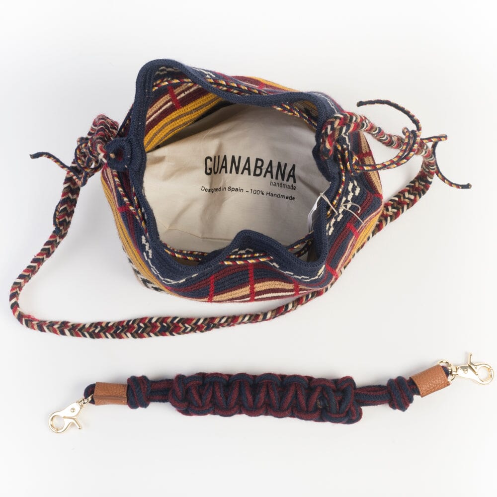 GUANABANA - Secchiello - 0063-3386-085 Mitra Macrame Strap - Blu Ocra Borse GUANABANA 