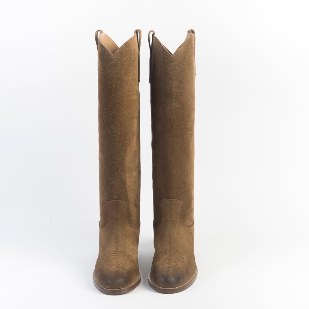 VIA ROMA 15 - Stivali - Texano - 4177 - Velour Mogano Scarpe Donna Via Roma 15 